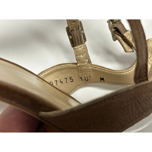 Stuart Weitzman Gladiator Sandals High Heels Strappy Size 10 Brown Leather - Picture 9 of 11